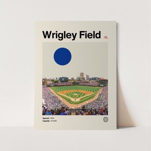Wrigley Field Poster, Cubs Poster, minimalistisch, Helvetica, Mid-Century Modern, Baseball Kunst, Baseball Stadion Poster, Chicago Cubs Poster