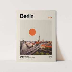Cartaz de Berlim, Minimalista, Helvética, Moderno de meados do século, Impressão de viagem de Berlim, Cartaz da Alemanha, Arte do Muro de Berlim, Impressão de Berlim, Alemanha