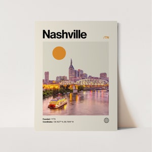Nashville Poster, Minimalist, Helvetica, Mid-Century Modern, Nashville Travel Print, Nashville Wall Art, Nashville Tennessee Art, House Art