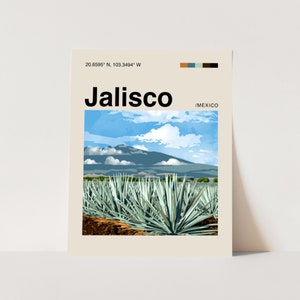 Jalisco Poster, Minimalist, Helvetica, Mid-Century Modern, Jalisco Travel Print, Jalisco Mexico Poster, Jalisco Wall Art, Jalisco House Art