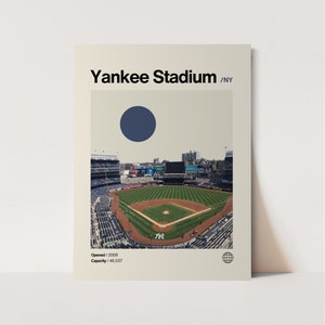 Yankee Stadium Poster, Minimalist, Helvetica, Mid-Century Modern, Yankee Stadium Print, Yankee Stadium Wall Art, Yankee Stadium NYC