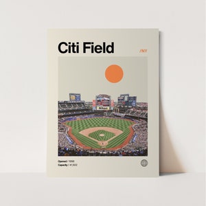 Citi Field Poster, Mets Poster, Minimalist, Helvetica, Mid-Century Modern, Baseball Art,  Baseball Stadium Poster, New York Mets