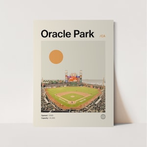 Oracle Park Poster, Giants Poster, Minimalist, Helvetica, Mid-Century Modern, Baseball Art,  Baseball Stadium Poster, San Francisco Giants
