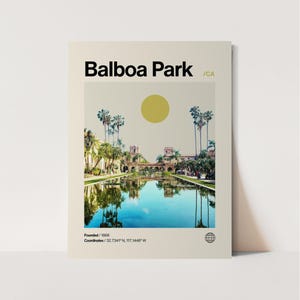Balboa Park Poster, Minimalist, Helvetica, Mid-Century Modern, Balboa Park Travel Print, Balboa Park Wall Art, Balboa Park California Print