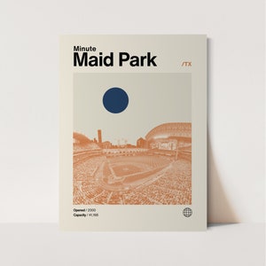 Minute Maid Park Retro Poster, Astros Poster, Minimalist, Helvetica, Mid-Century Modern, Baseball Art,  Baseball Stadium Poster, Houston