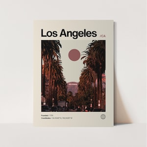 Los Angeles Poster, minimalistisch, Helvetica, Mid-Century Modern, Los Angeles Reisedruck, Los Angeles Wandkunst, Los Angeles Hollywood Print