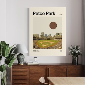 Petco Park Poster, Padres Poster, Minimalist, Helvetica, Mid-Century Modern, Baseball Art,  Baseball Stadium Poster, San Diego Padres
