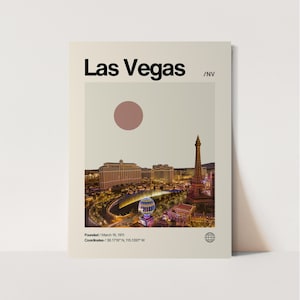 Las Vegas Poster, Minimalist, Helvetica, Mid-Century Modern, Las Vegas Travel Print, Las Vegas Wall Art, Las Vegas Nevada Print, Vegas Print