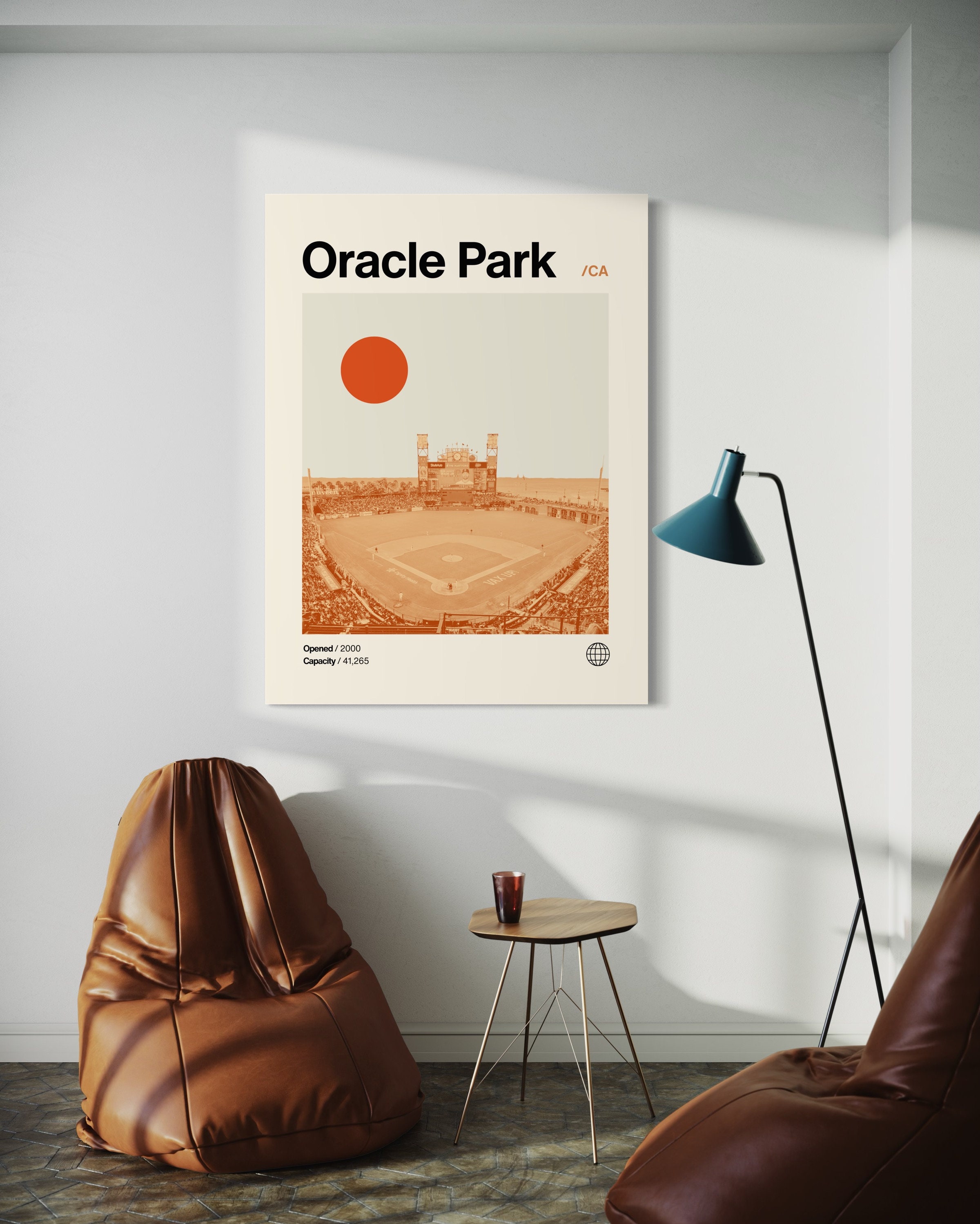 Oracle Park Retro Poster, Giants Poster, Minimalist, Helvetica, Mid ...