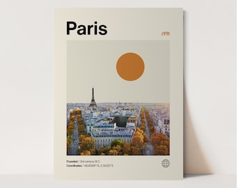Paris Poster, Minimalist, Helvetica, Mid-Century Modern, Paris Travel Print, Paris Wall Art, Paris France Art, House Art, Paris Art Bundle