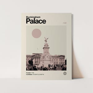 Buckingham Palace Poster, Minimalistisch, Helvetica, Mid-Century Modern, Buckingham Palace Reise-Druck, Buckingham Palace Wandkunst, Buckingham
