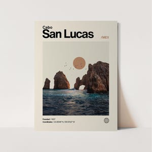 Cabo San Lucas Poster, Minimalist, Helvetica, Mid-Century Modern, Cabo San Lucas Travel Print, Cabo San Lucas Wall Art, Cabo San Lucas Print