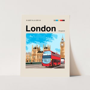 London Poster, London Wall Art, London England Art, London England Wall Art, London Big Ben Art, Big Ben Print, London Print, Helvitica