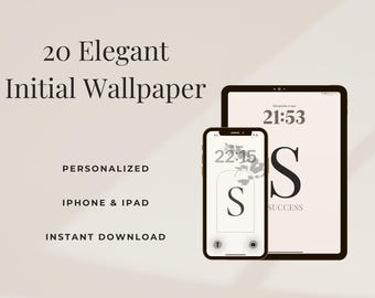 Elegant Initial S Wallpaper Pack, 20 Personalized Neutral Backgrounds for iPhone & iPad, Instant Download