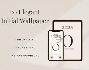 Elegancki pakiet tapet z inicjałem O, 20 spersonalizowanych neutralnych teł na iPhone'a i iPada, do natychmiastowego pobrania