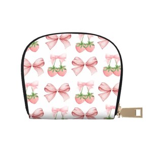 Cartera de cuero para tarjetas de crédito Coquette para mujer, billetera de estilo femenino, estuche con cremallera de semicírculo, pase de viaje para tarjetas de presentación