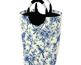 Wasmand met madeliefjesbloemen, medium kledingopberger met gevoerde handgrepen,