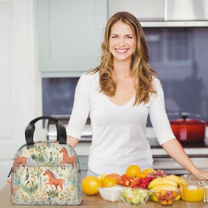 Bolsa de almuerzo con diseño de caballo: bolsa reutilizable y térmica para la escuela, el trabajo y el picnic. imagen 2