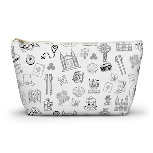 Camino de Santiago Toiletry Bag: Doodle Pilgrim Pouch