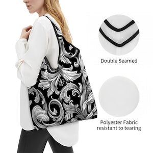 Barroco Folding Reusable Grocery Bags Waterproof Eco Friendly Reusable Market Bag, Gift for Her Utility Multifuntional Bag