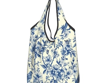 Chinoiserie Reusable Shopping Bag: Waterproof Polyester Utility Tote