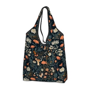 Floral Cottagecore Sac utilitaire pliable réutilisable Sac tout-en-un imperméable, écologique et réutilisable. Sac polyvalent de grande capacité