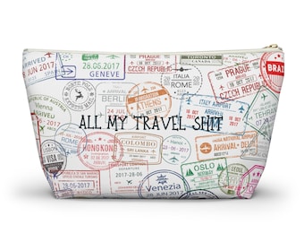 Travel Stamp Accessory Pouch: Women's Travel Toiletries Bag
