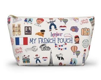 French Landmarks Pouch: Paris Travel Makeup Bag