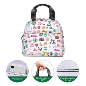 Fitness Lunch Bag, Insulated Zipper Tote, Gym Food Organizer image 7