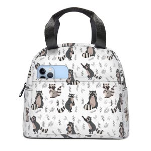 Raccoon Lover Gift - Insulated Raccoon Lunch Bag, Reusable Tote for School, Work & Picnic, Multi-Use Lunch Cooler for Women