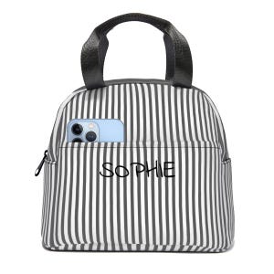 Personalisierte Lunch Bag Damen Reißverschlusstasche, wiederverwendbare Lunch Tote für Schule/Arbeit/Picknick, niedlicher Lunch Cooler für Frauen