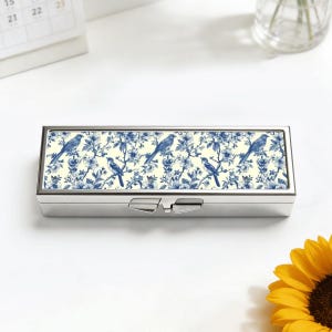 Vintage Pill Box, Chinoiserie Birds Lovers Gift