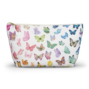 Butterflies Pouch Accessory Bag Makeup Bag Pencil Pouch Back To School Travel Bag Utility bag Toiletry Bag Natural Lovers Chic Girl