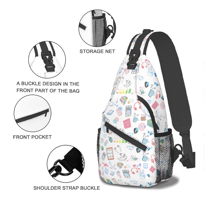 Airplane Travel Sling Bag: Waterproof Chest Rig Fanny Pack image 7