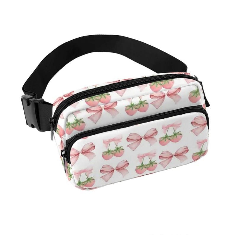 Riñonera Coquette: Riñonera cruzada de sarga con lazo y cordones imagen 1