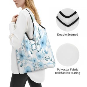 Sac utilitaire floral réutilisable : cabas en polyester imperméable