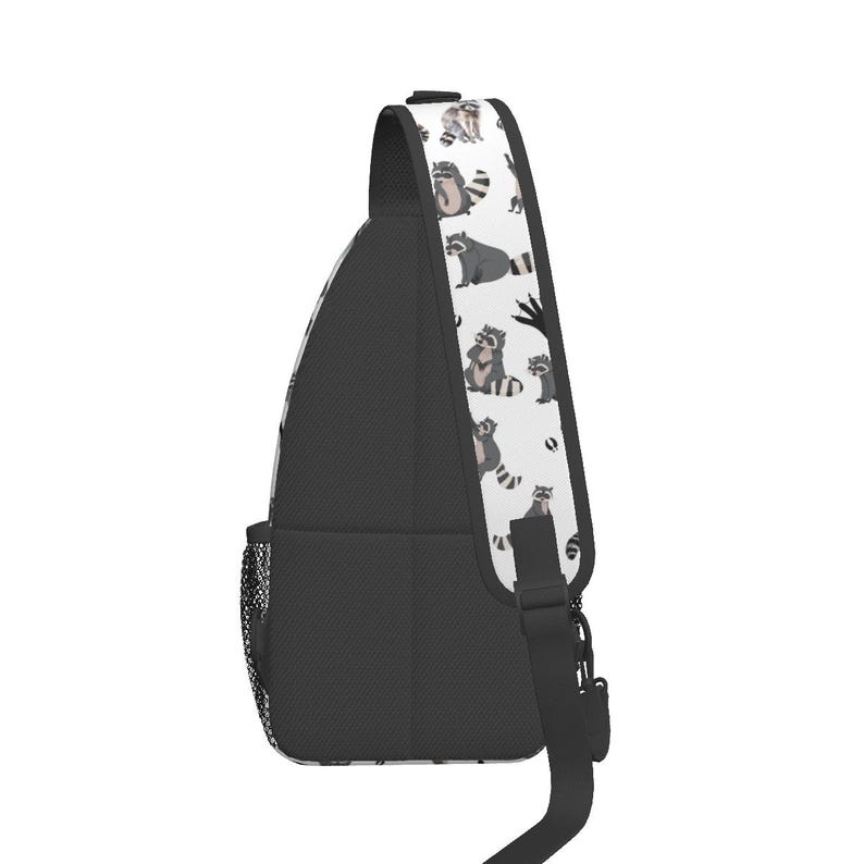 Bolso bandolera con estampado de mapache: bolso de viaje impermeable para el pecho imagen 3