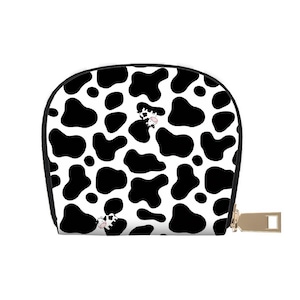 Cartera para tarjetas de crédito de piel con estampado animal para mujer, cartera para tarjetas de estilo femenino, estuche con cremallera de semicírculo, tarjetero de viaje