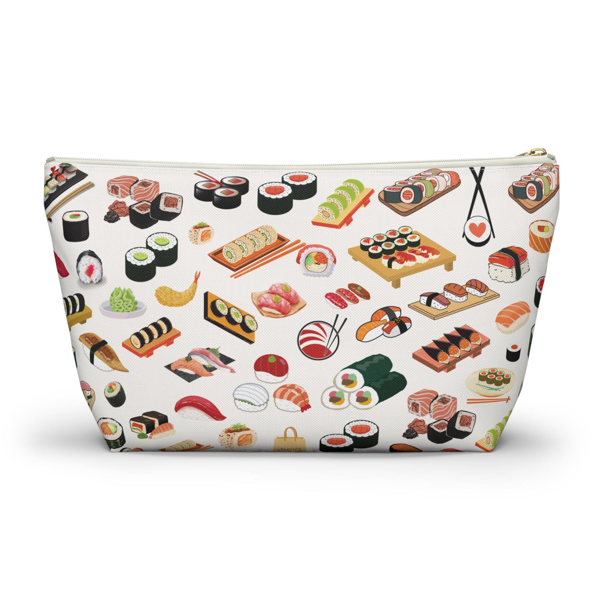 Sushi Print Accessory Pouch: Japanese Food Zipper Bag - Etsy