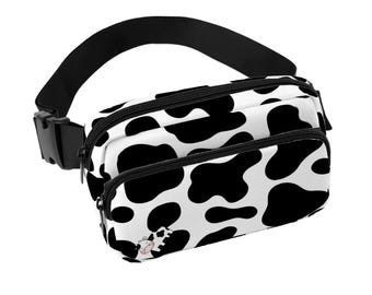 Riñonera con estampado de vaca: bolso bandolera para mujer