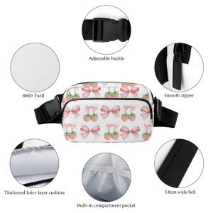 Riñonera Coquette: Riñonera cruzada de sarga con lazo y cordones imagen 5