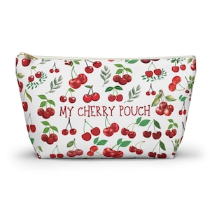 Estuche de viaje con diseño de cereza y cítricos, estuche para joyas y bonito neceser de maquillaje, neceser de viaje, estuche para lápices y organizador de accesorios.