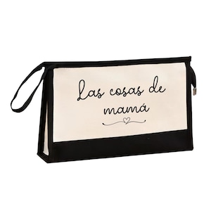 Bolsa multiusos para el Día de la Madre, de lona floral, de Las Cosas de Mamá, ideal como regalo para mamá, neceser de maquillaje, mini bolso de mano tipo cartera para mamá.