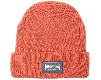 Pink Peach Woven Label Beanie