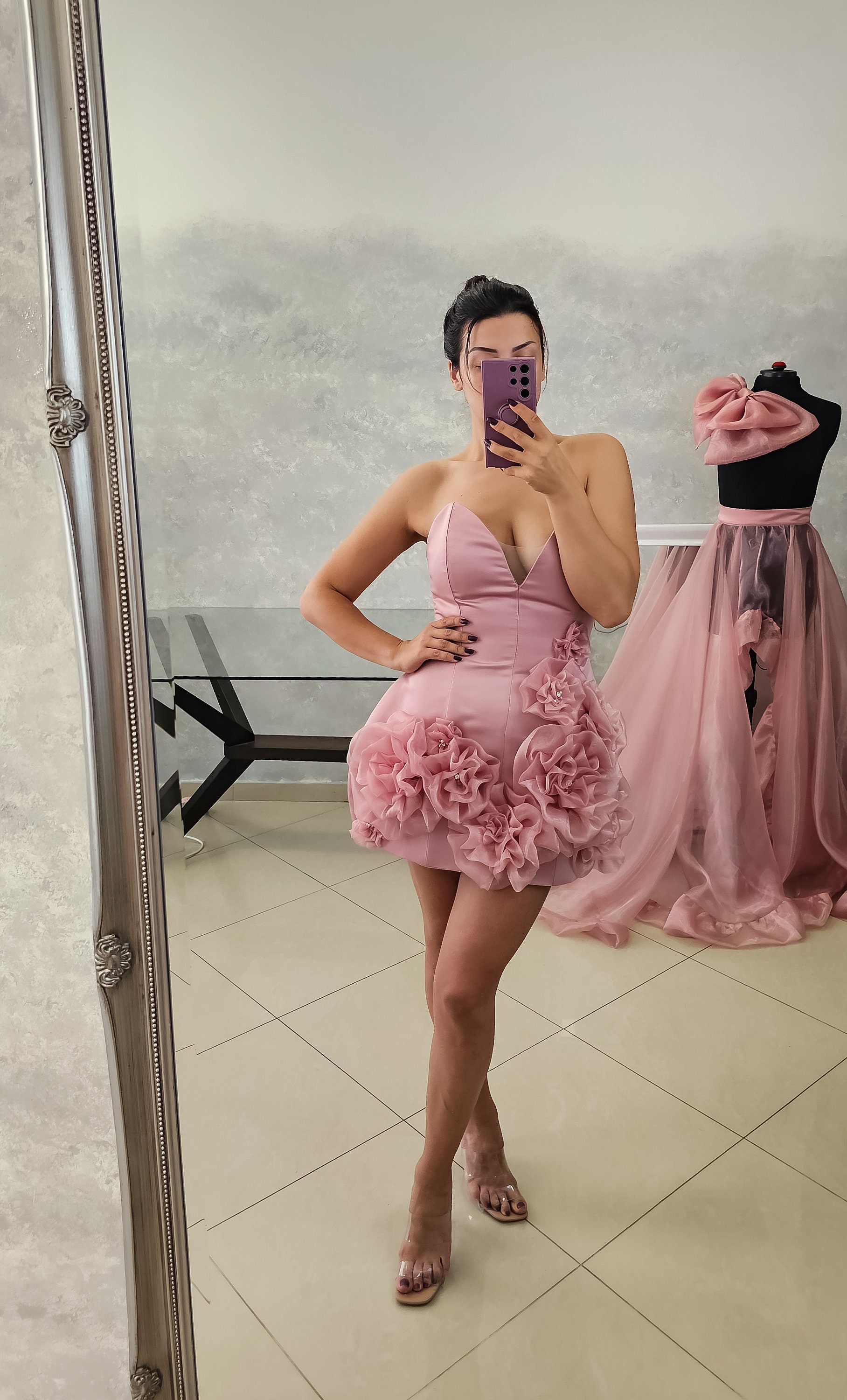 Pettiskirt - 18 COLORS! - embellished flower and satin bow