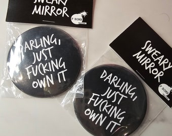 Novelty pocket mirror, sweary pocket mirror, Rude, funny gift, sweary gift, pocket mirror, mirror, gift idea