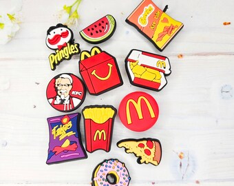 Food Croc Charms - Decorative Shoe Charms for Crocs - Fashionable Croc Charm - Shoe Charm - McDonald's - KFC - Pringles - FOOD Jibbitz