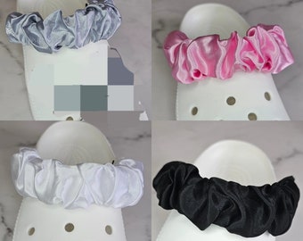 Satin croc strap covers - Shoe Charms - Bows - Fashion - Fashionable - Shoe straps - Croc scrunchie - scrunchies - Soft - Silk