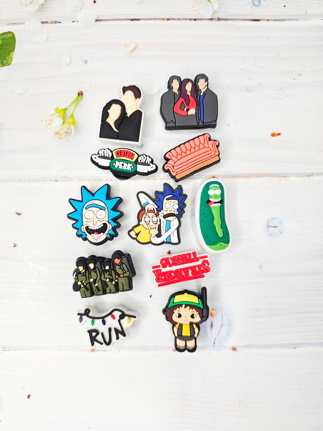 TV Croc Charms, Jibbitz, Charms, Shoe Charms, Stranger Thing, Rick and