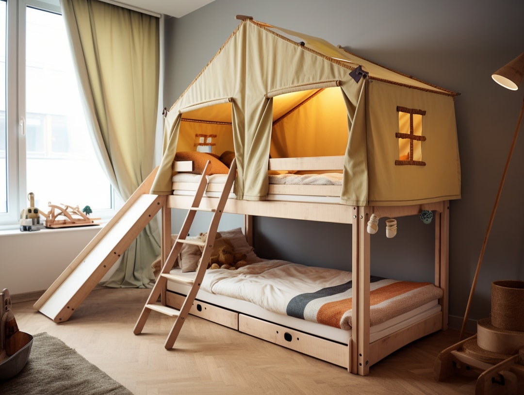 Montessori Bed House Bed Frame Teepee Bed Wood Bed Frame Etsy